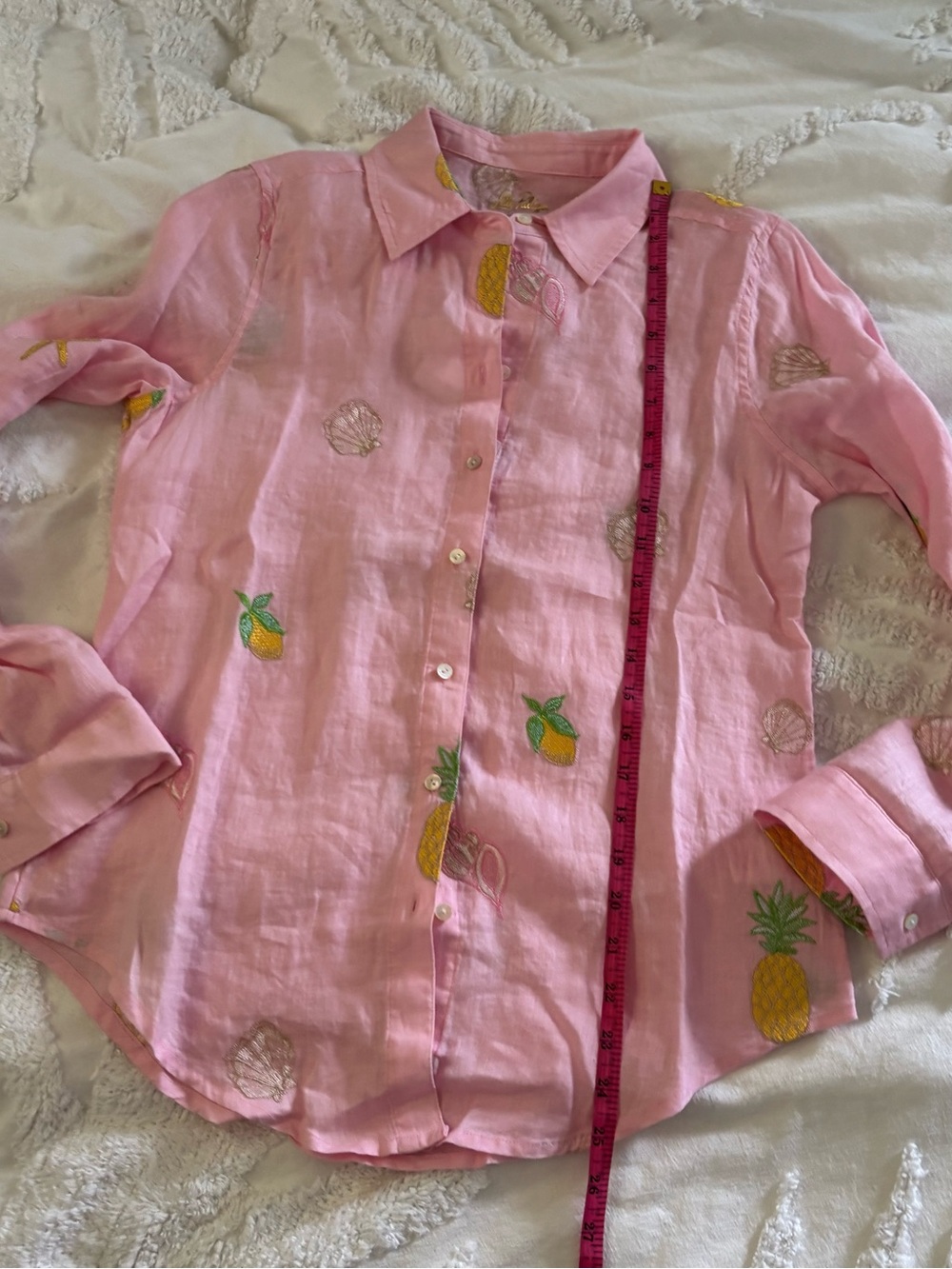 Lilly Pulitzer Pink Seacoast Linen with Happy Hour Embroidery🍸🌴 - Picture 14 of 16